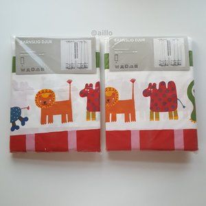 IKEA 2 Sets BARNSLIG DJUR Curtains